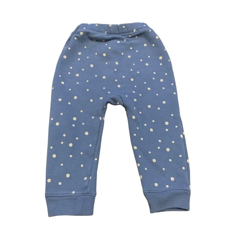 Easy-Peasy Sweatshirt Jogger Set Kids 24M Blue Polka Dot Organic Cotton Earthy